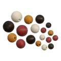 Perles en bois colorées, 22 pièces, Brun naturel