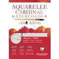 Papier Aquarelle Cardinal Clairefontaine, A3, 29,7 cm x 42 cm, 300 g/m², Torchon|Fin, Bloc collé 1 côté
