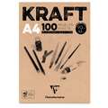 Bloc Kraft brun 90 g/m² Clairefontaine, A4, 21 cm x 29,7 cm, 90 g/m², Bloc collé 1 côté