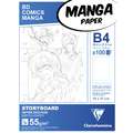 Blocs Manga storyboard Clairefontaine, B4, 25 cm × 35,3 cm, 55 g/m², Lisse, 1. Grille simple - Bloc de 100 feuilles