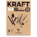 Bloc Kraft brun 120 g/m² Clairefontaine, A5 -14,8 x 21 cm, 120 g/m², Côtelé