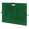 Carton à dessin Annonay (vert et noir), Format utile : 50 x 72 cm / Format extérieur 59 x 72 cm, vert avec poignée et fermeture par cordons