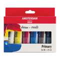 Coffret 6 tubes acrylique Amsterdam Royal Talens, Coffret primaire, 6 x 20 ml, Set