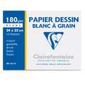 Pochette papier dessin à grain Clairefontaine, 180 g/m², 24 cm x 32 cm, 24 x 32 cm - 180 g/m² - 12 feuilles