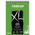 Bloc Canson XL dessin 160 g/m², 14,8 x 21 cm (A5) - 30 feuilles, Bloc spiralé 1 côté, 160 g/m²