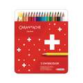 Coffret métallique de crayons permanents SwissColor Caran d'Ache, 18 crayons, Set