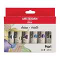 Coffret 6 tubes acrylique Amsterdam Royal Talens, Coffret nacrées, 6 x 20 ml, Set