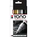 Sets de marqueurs acryliques Marabu Yono, 4 x 1,5 - 3 mm métallique
