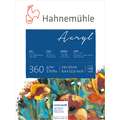 Bloc de 10 feuilles Hahnemühle pour acrylique  - 360g/m², 24 cm x 32 cm, Bloc collé 4 côtés, 360 g/m²