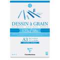 Bloc Dessin à Grain 125 g/m² Clairefontaine, A3, 29,7 cm x 42 cm, 125 g/m², Fin, Bloc collé 1 côté