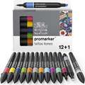 Set de 12 marqueurs Promarker thématiques + 1 blender Winsor & Newton, Tatoo, Set