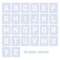 Set 26 pochoirs Alphabet, 5 cm - sans sérif, Set