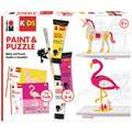 Sets Marabru KiDS Paint & Puzzle, Flamand rose et licorne, Set