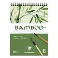 Papier Bamboo Clairefontaine, 19 cm x 26 cm, 250 g/m², 250 g/m², Bloc à spirale 15 feuilles