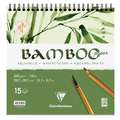 Papier Bamboo Clairefontaine, 29,7 cm x 29,7 cm, 250 g/m², 250 g/m², Bloc à spirale 15 feuilles