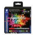 Sets de 12 feutres pigment brush pen 371 Staedtler, Classiques, Set, Pointe pinceau