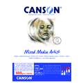 Mixed Media Artist Canson, A4 - 21 x 29,7 cm - 600 g/m², Bloc de 25 feuilles, Fin