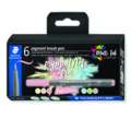 Sets de 6 feutres pigment brush pen 371 Staedtler, Pastels, Set, Pointe pinceau