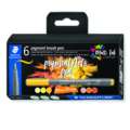 Sets de 6 feutres pigment brush pen 371 Staedtler, Jaunes/Oranges, Set, Pointe pinceau