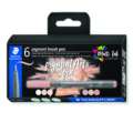 Sets de 6 feutres pigment brush pen 371 Staedtler, Beiges/Naturels, Set, Pointe pinceau