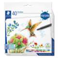 Set de feutres Triplus Fineliner 334 Staedtler, 40 feutres, 0,3 mm, Pointe sertie de métal