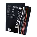 Bloc de papier noir Seawhite of Brighton, A4, 21 cm x 29,7 cm, Bloc collé 1 côté 50 feuilles, 140 g/m²
