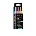 Set de 4 feutres pointe conique PC-3M métallisés Posca, Pastels, 1,5 mm, Pointe ronde