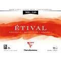 Papier aquarelle Etival Clairefontaine (grain Classique), 18 x 24 cm - 300 g/m² - Bloc de 10 feuilles, collé 4 côtés, Bloc collé 4 côtés