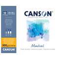 Papier Canson Montval, 40 cm x 50 cm, 300 g/m², Fin, Bloc collé 4 côtés, 12 feuilles