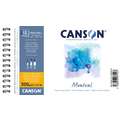 Papier Canson Montval, 10,5 cm x 15,5 cm, 300 g/m², Fin, Bloc spiralé, 12 feuilles