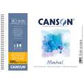 Papier Canson Montval, 24 cm x 32 cm, 300 g/m², Fin, Bloc spiralé, 12 feuilles
