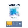 Papier Canson Montval, 16 cm x 28,4 cm, 300 g/m², Fin, Bloc collé 1 côté, 12 feuilles