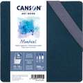 Carnet aquarelle Leporello à couverture rigide Montval Art Book Canson, 15 x 15 cm, Fin, 300 g/m²