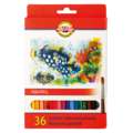 Coffret de crayons de couleurs aquarellables poisson Koh-I-Noor, 36 crayons, Set