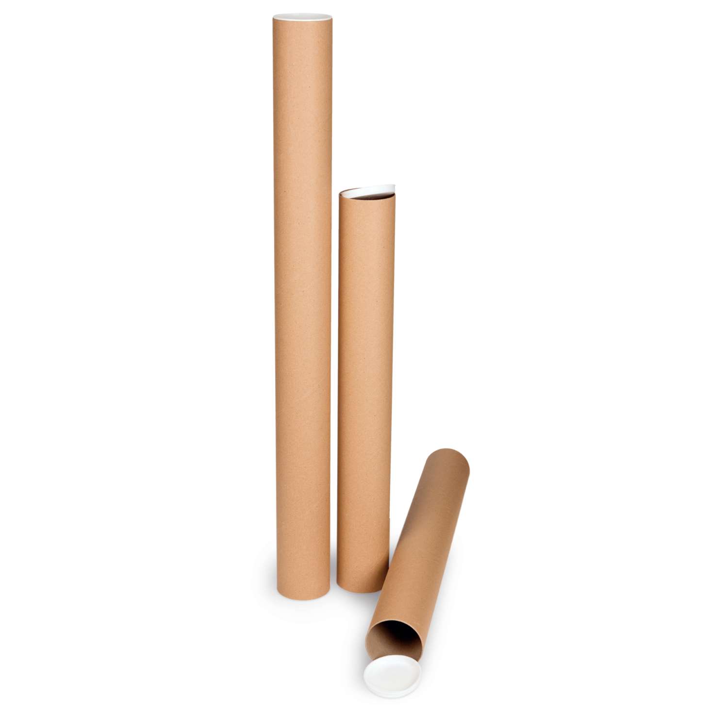 Lot 10 Tubes Carton Résistants Brun - Tubes D'Expédition Et Transport Pour Documents, Posters, Plans Longs