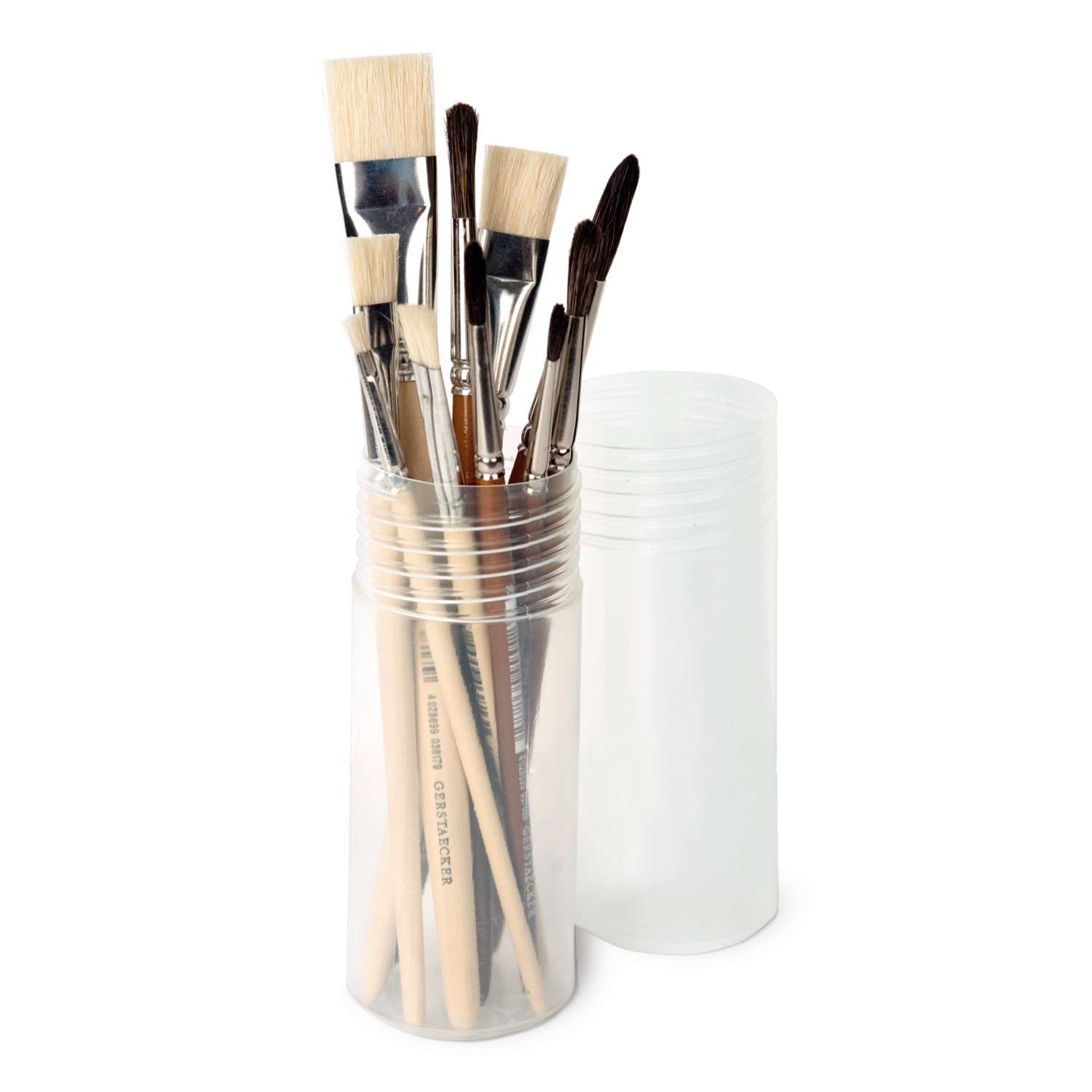 Lot De 11 Pinceaux Fins + 2 Palettes - Pour Acrylique, Aquarelle, Miniatures - Tailles 4/0 à 1