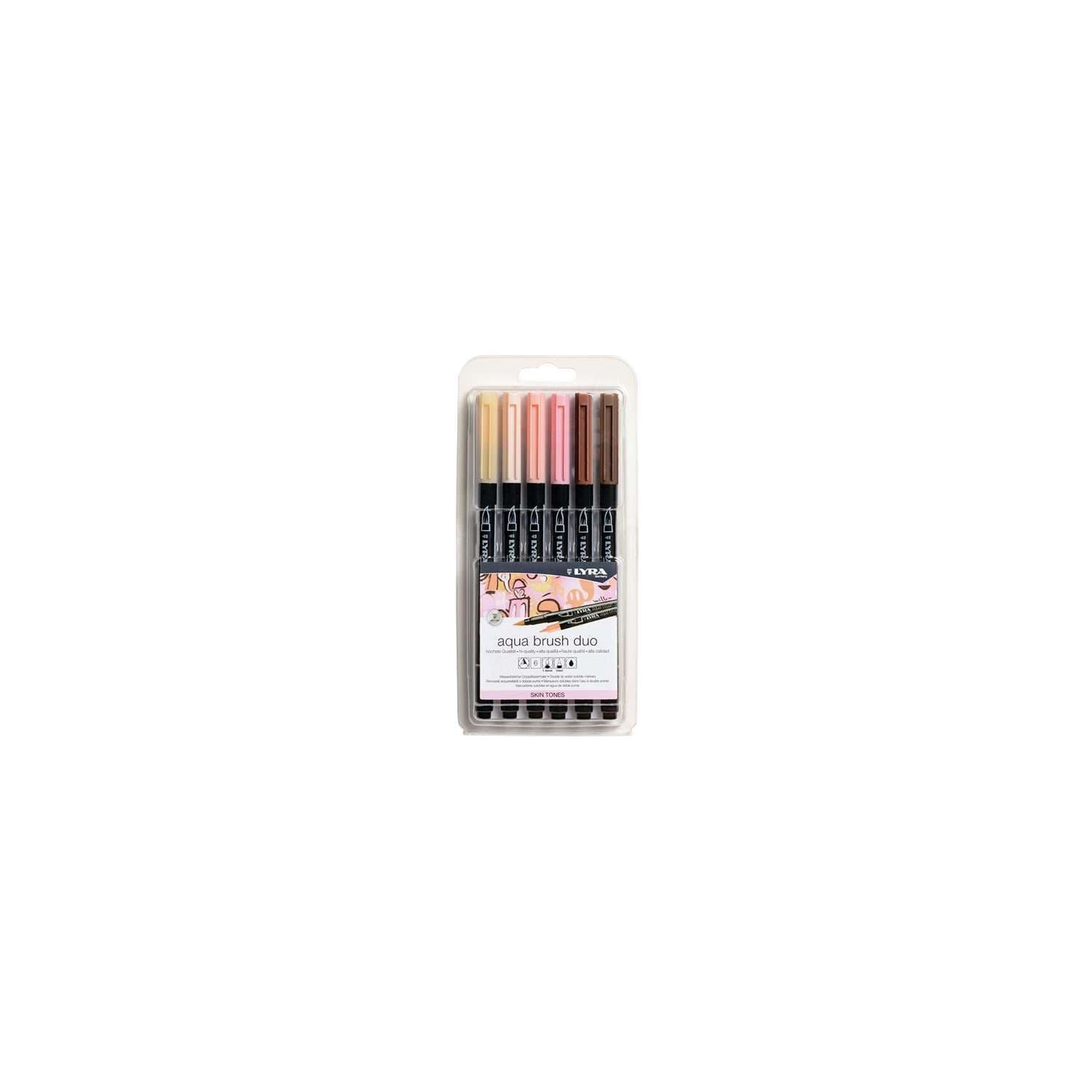 6 Feutres Pinceaux Aqua Brush Duo Skin tones de LYRA 6 Feutres Pinceaux Aqua Brush Duo Skin tones de LYRA