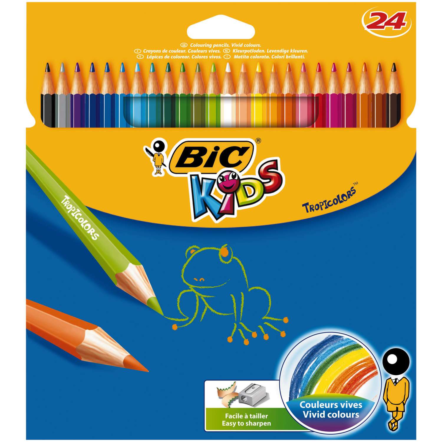 Lot de 18 crayons de couleurs Tropicolors BIC Kids Kinderen Schoolspullen Schoolspullen BIC Schoolspullen 