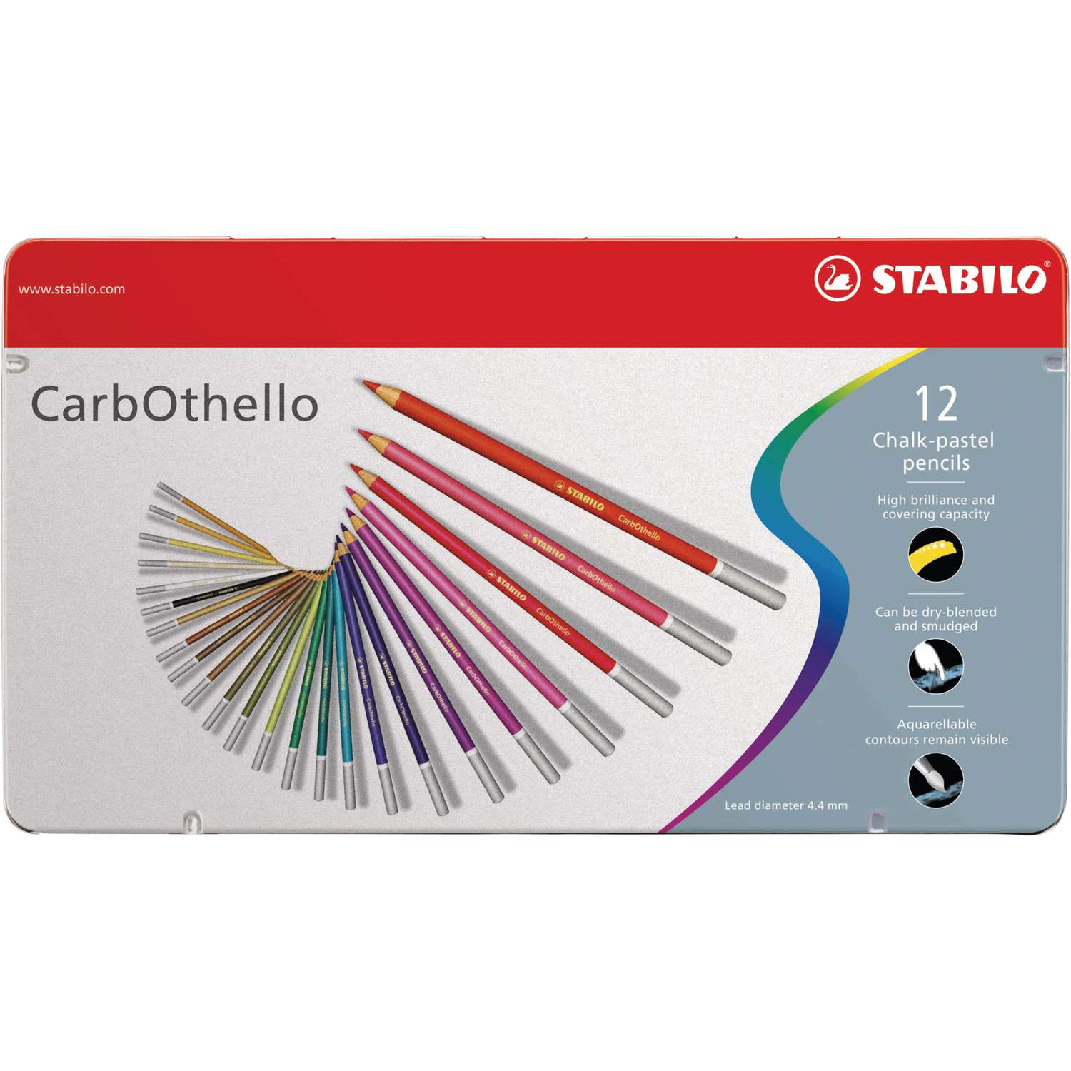 Stabilo CarbOthello – Crayon Fusain Brun D’Orient 1400/670 – Mine Douce, Partiellement Aquarellable – Résiste à La Lumière