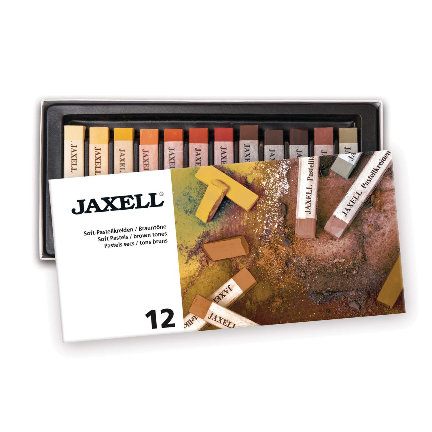 Jaxell Jaxell Craies Pastels 47647 –, Lot de 12, Grautöne, Gris