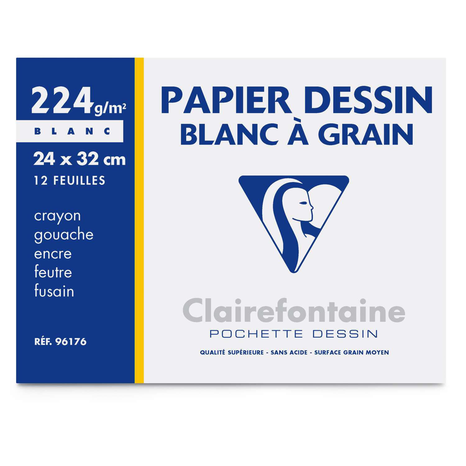Protège-cahier 24 x 32cm en PVC couleur BLANC, qualité Clairefontaine.