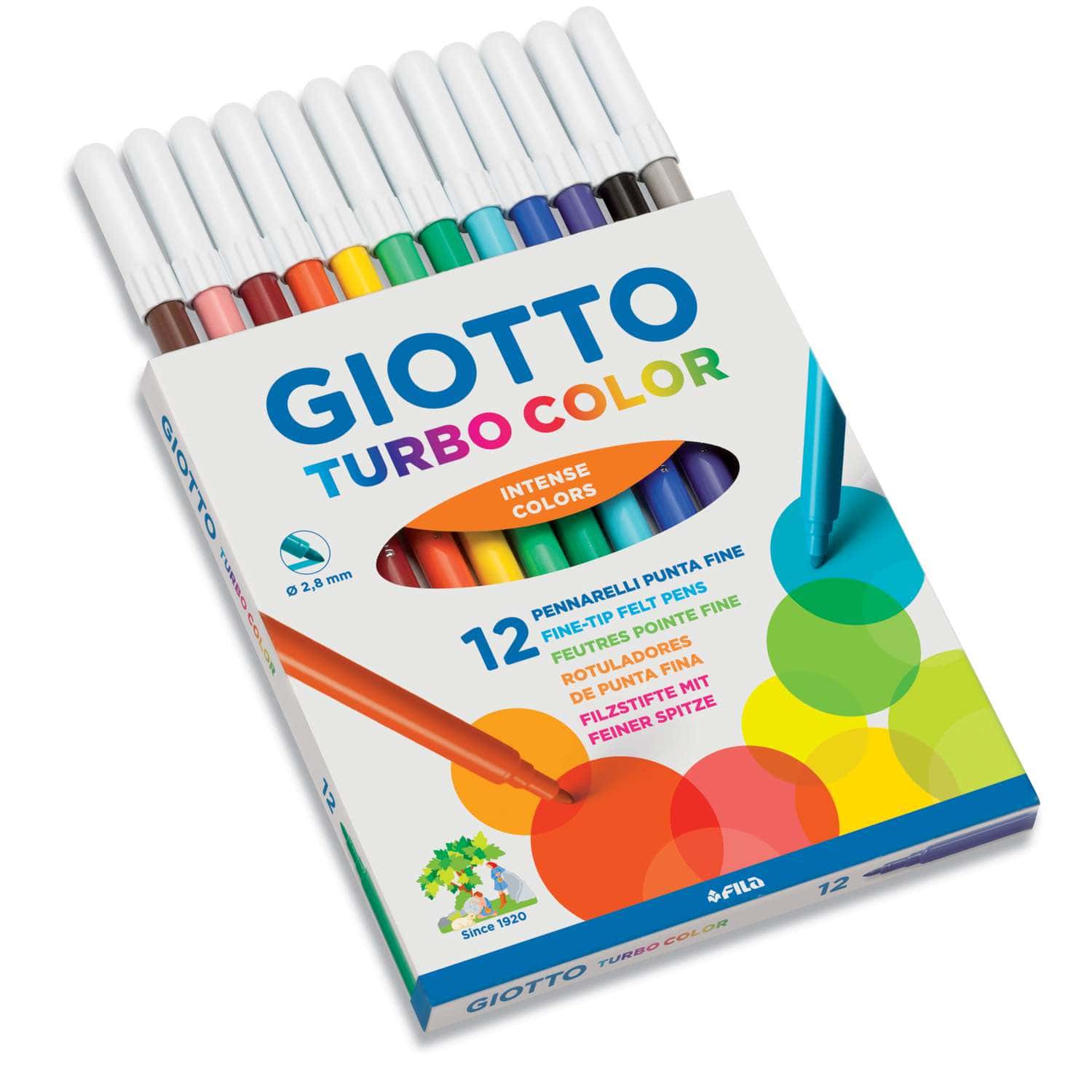12 feutres - Giotto Turbo advanced - Plastique créatif - Supports de dessin  et coloriage