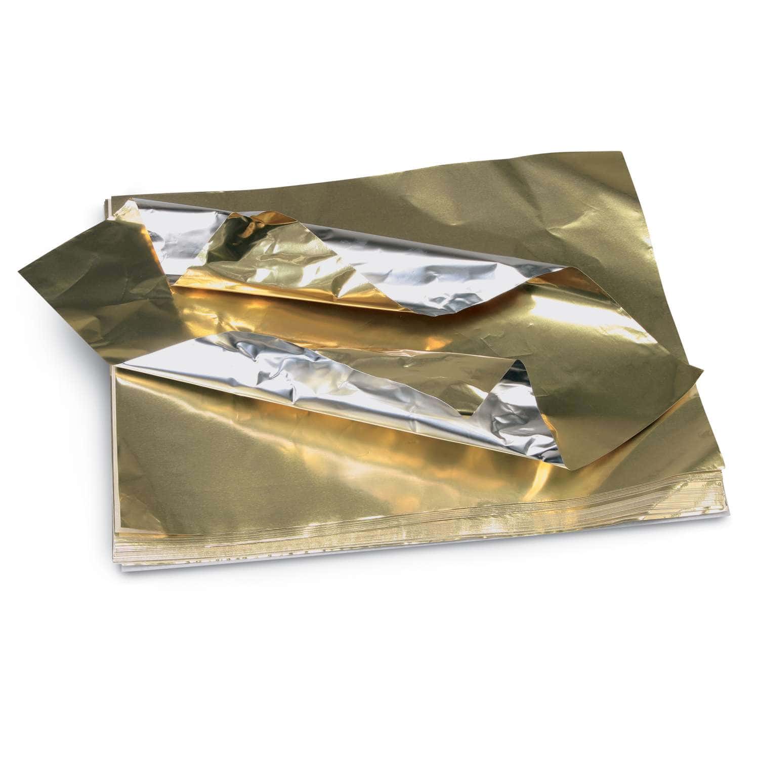 Pochette de 12 feuilles de métal à repousser en aluminium 21 x 30 cm  or/argent - La Poste