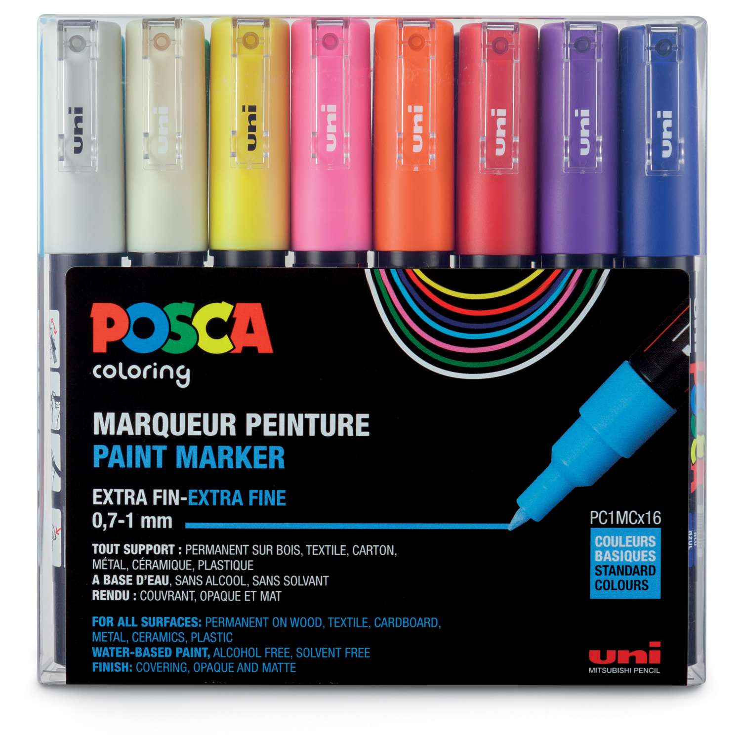 Marqueur peinture argent pointe extra fine Posca - Crayons et feutres de  coloriage Posca