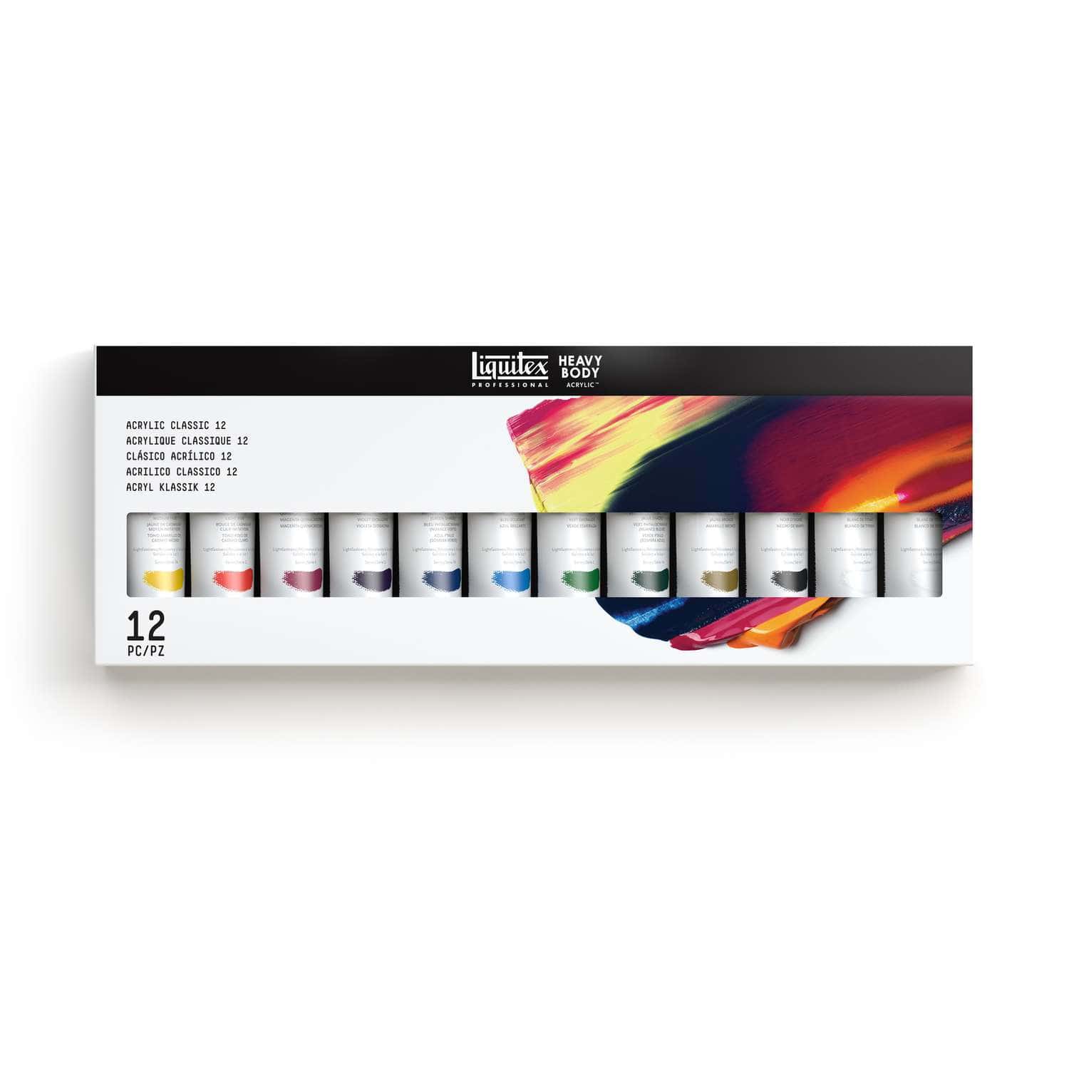 Set de 12 tubes de peinture acrylique Heavy Body 59ml de Liquitex Pro - So  Creatif