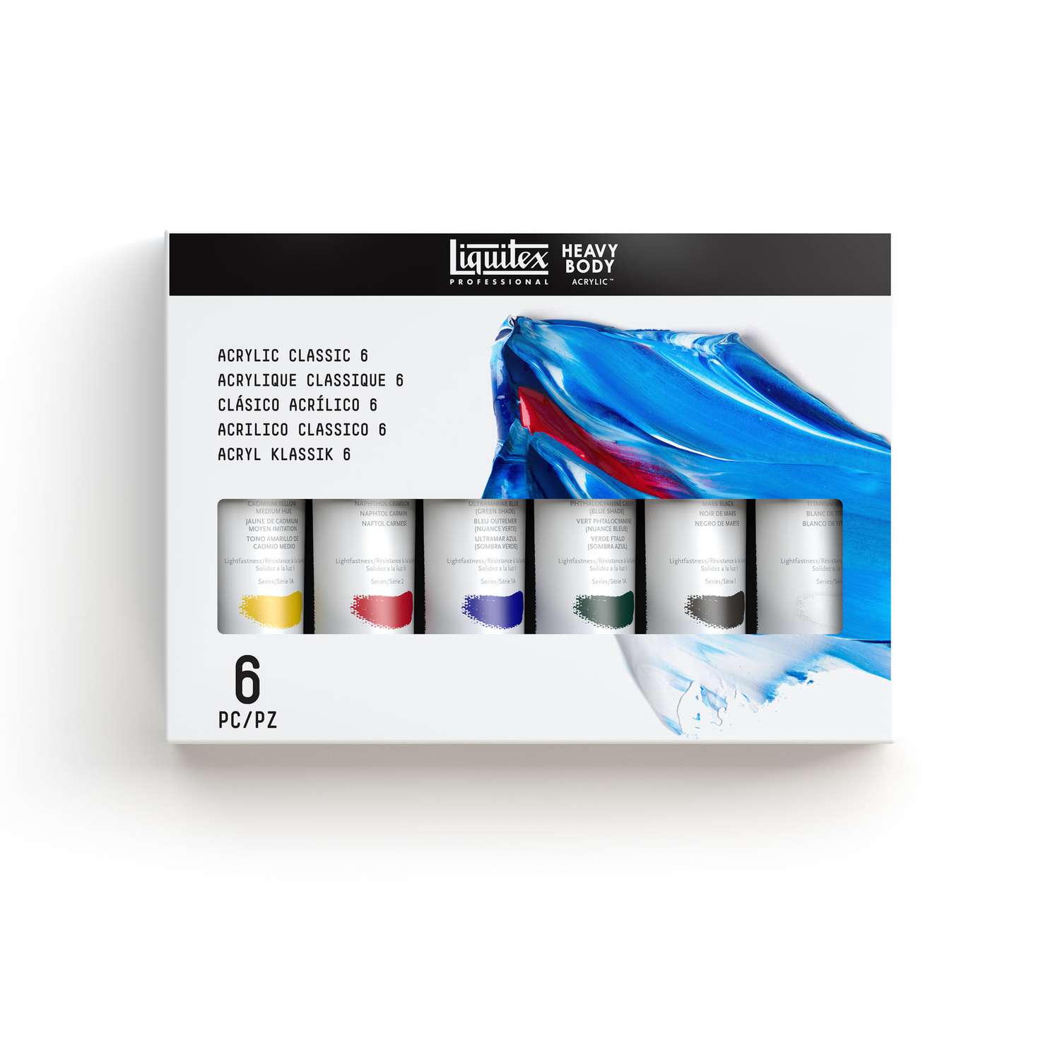 Set de 6 tubes Acrylique Liquitex Heavy Body 22 ml couleurs vibrantes
