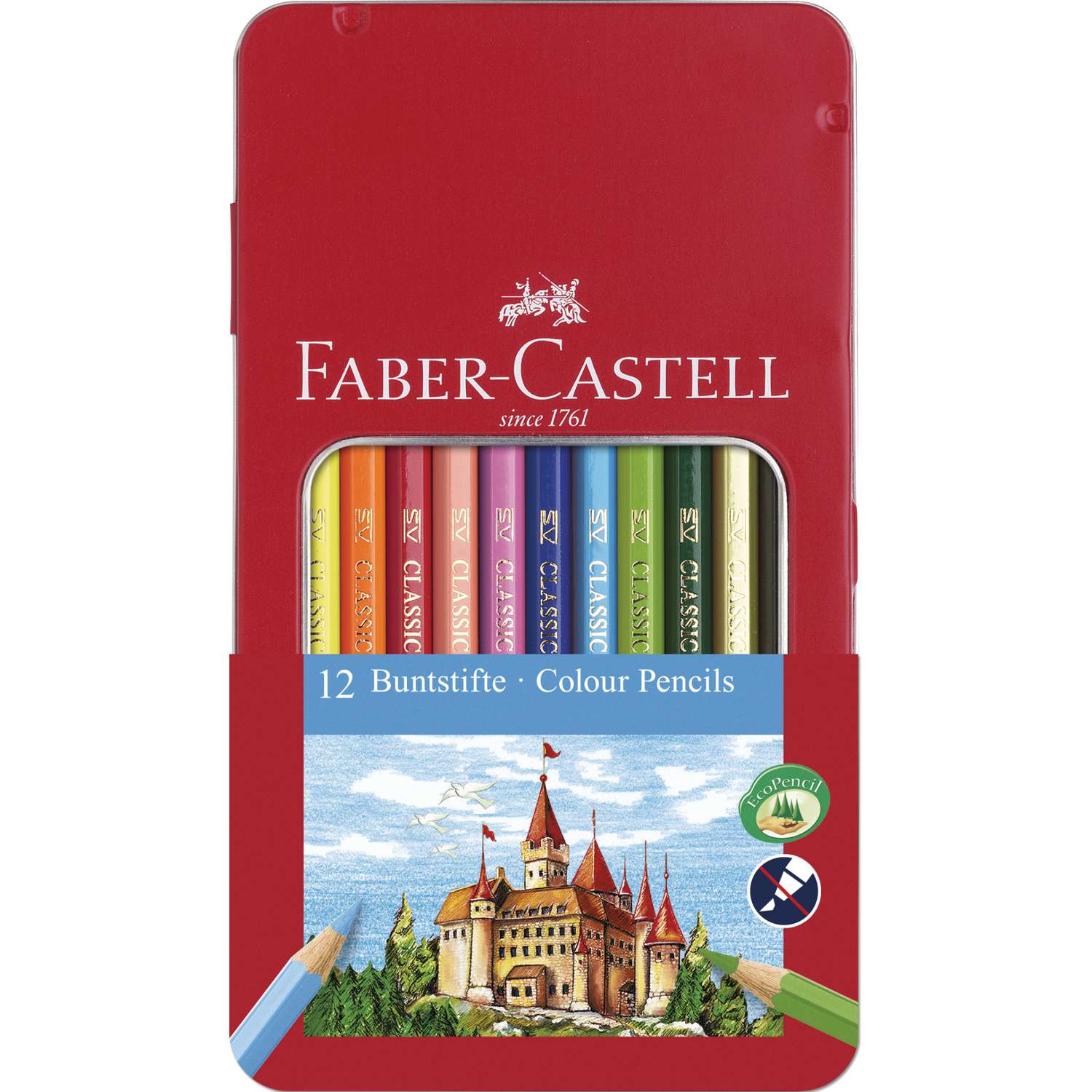 Boîte Métallique de 12 crayons de couleur Faber-Castell