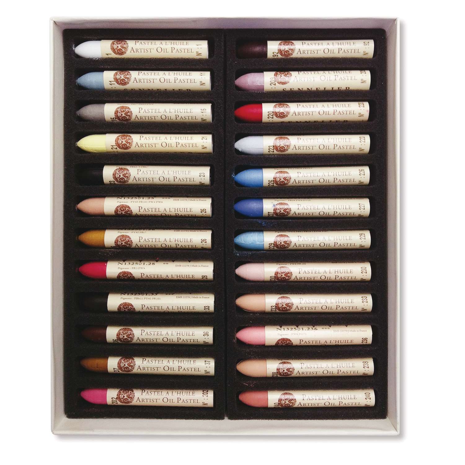 Sennelier pastels à l'huile Boîte en carton Lot de 24 standard-portrait couleurs 