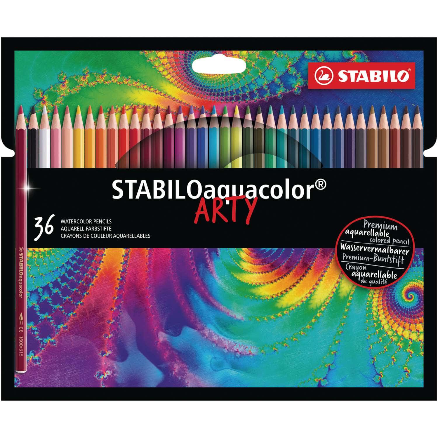 Set de crayons aquarellables Stabilo® aquacolor Arty  Le Géant des  Beaux-Arts - N°1 de la vente en ligne de matériels pour Artistes