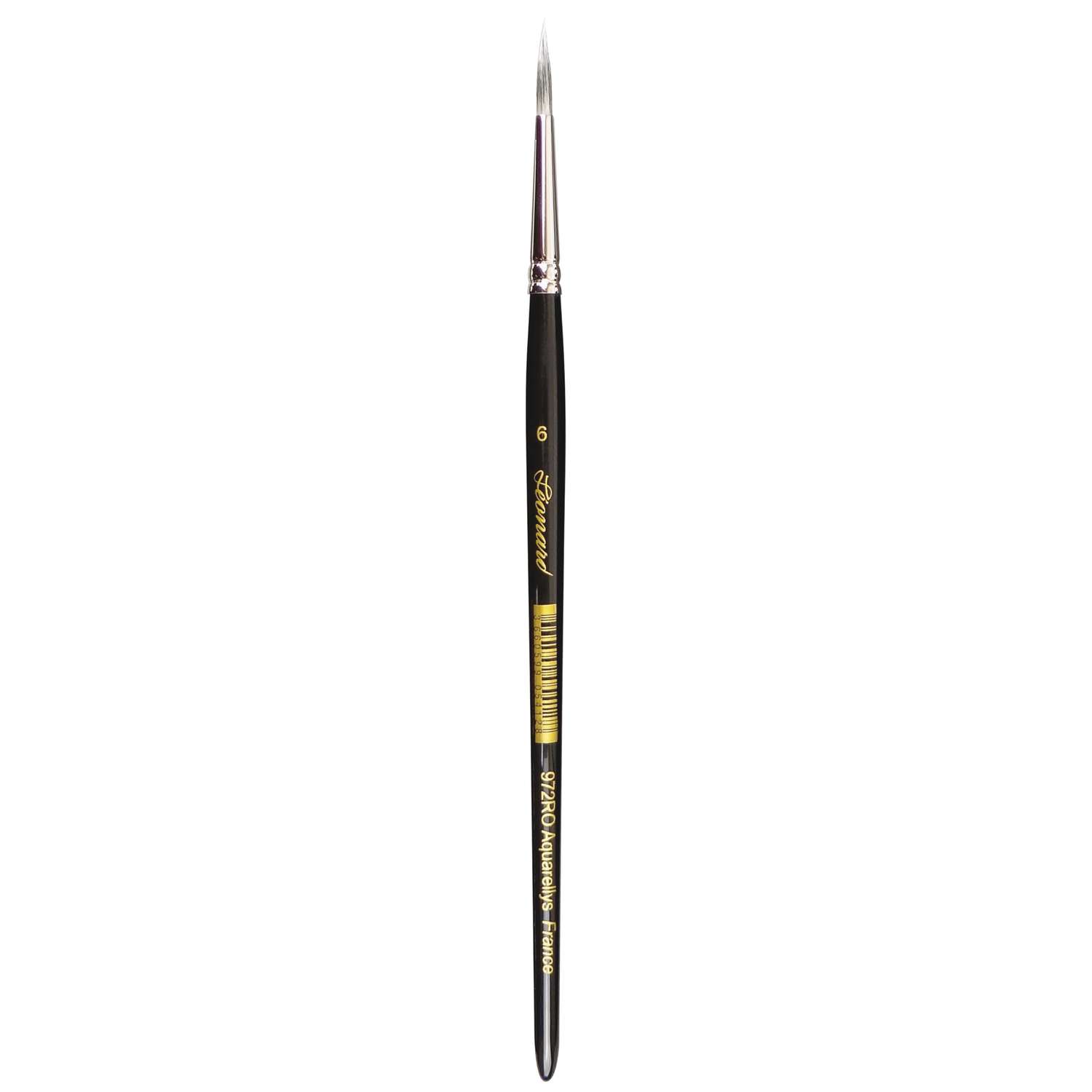 Pinceau LÉONARD SÉRIE 972FP Aquarellys – Pointe Ronde Longue Traînard, Vegan, N°0 Et N°2 Pour Détails Et Finitions
